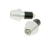 handlebar vibration dampers / bar ends short 17.5mm - silver