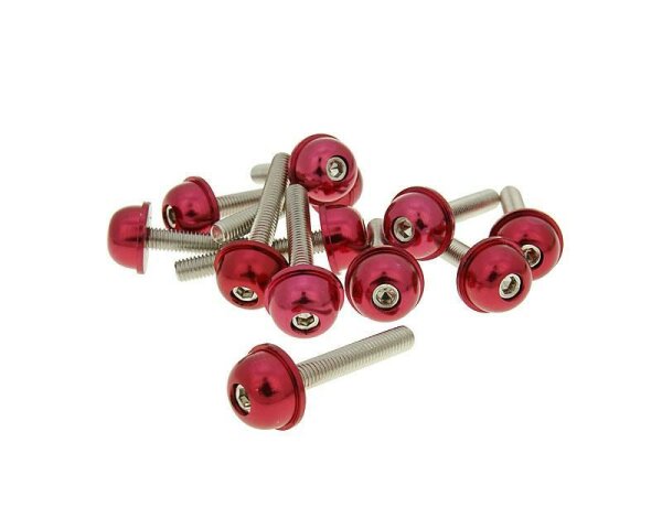 hexagon socket screw set - anodized aluminum screw head red - 12 pcs - M5x30