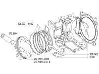 piston kit Polini 490cc 100mm (A) for Honda CRF 450 02-05