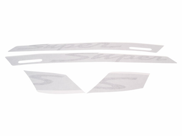 Aufkleber Dekorsatz "Super" OEM grau für Vespa GTS Super Sport 742/B