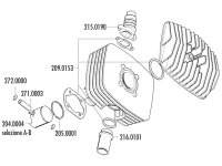 piston kit Polini series 6000 48mm (D) for Sachs mopeds