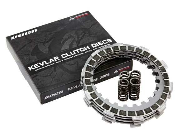 Kupplungsscheiben Set VOCA Race Kevlar 4-Reibscheiben-Kupplung für Minarelli AM, Generic, KSR-Moto, Keeway, Motobi, Ride, 1E40MA, 1E40MB