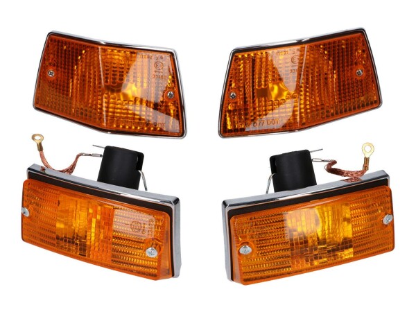 Blinker Set komplett vorn und hinten, orange für Vespa PX 125-200, Vespa T5