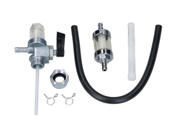 set - fuel cock w/ water bag, fuel hose and filter for Simson S50, S51, MZ ETZ, TS, ES
