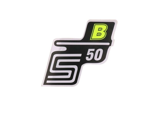Schriftzug S50 B Folie / Aufkleber neongelb für Simson S50