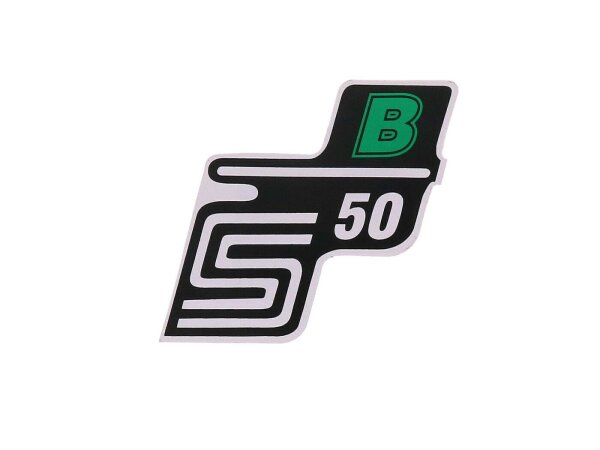 Schriftzug S50 B Folie / Aufkleber grün für Simson S50