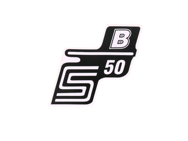 Schriftzug S50 B Folie / Aufkleber weiß für Simson S50