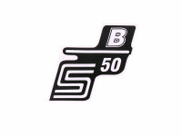 logo foil / sticker S50 B white for Simson S50