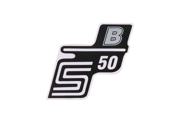 Schriftzug S50 B Folie / Aufkleber silber für Simson S50