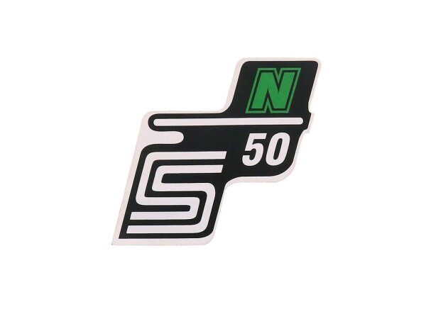 Schriftzug S50 N Folie / Aufkleber grün für Simson S50