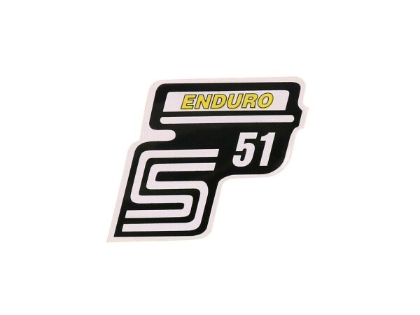 Schriftzug S51 Enduro Folie / Aufkleber gelb für Simson S51