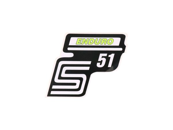 Schriftzug S51 Enduro Folie / Aufkleber neongelb für Simson S51