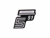 logo foil / sticker S51 Enduro white for Simson S51