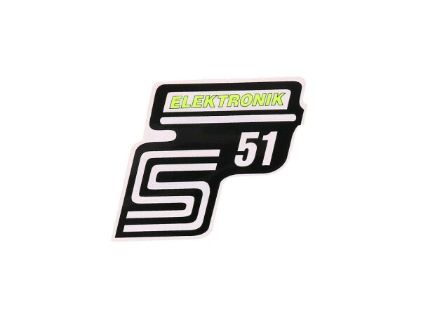 logo foil / sticker S51 Elektronik neon yellow for Simson S51