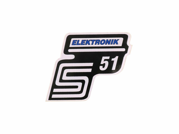 logo foil / sticker S51 Elektronik blue for Simson S51