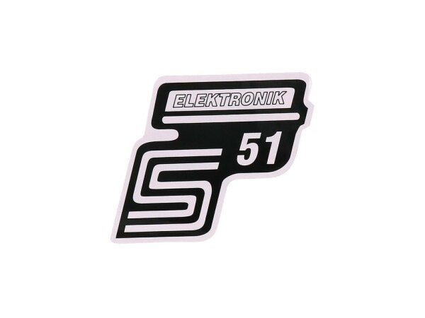 Schriftzug S51 Elektronik Folie / Aufkleber weiß für Simson S51
