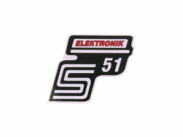 Schriftzug S51 Elektronik Folie / Aufkleber rot für Simson S51