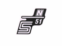 logo foil / sticker S51 N white for Simson S51