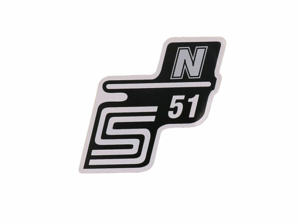 Schriftzug S51 N Folie / Aufkleber silber für Simson S51