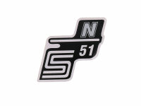 logo foil / sticker S51 N silver for Simson S51