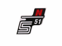 logo foil / sticker S51 N red for Simson S51