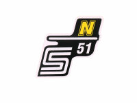 Schriftzug S51 N Folie / Aufkleber gelb für Simson S51