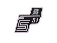 logo foil / sticker S51 B silver for Simson S51