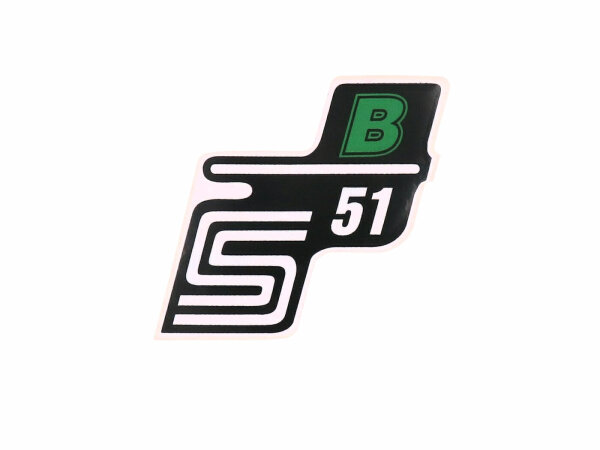 Schriftzug S51 B Folie / Aufkleber grün für Simson S51