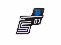 logo foil / sticker S51 B blue for Simson S51