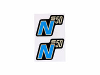 logo foil / sticker S50 N black-blue 2 pieces for Simson...