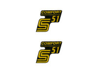 logo foil / sticker S51 Comfort black-yellow 2 pieces for...