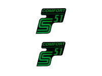 logo foil / sticker S51 Comfort black-green 2 pieces for...