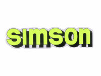 logo foil / sticker tank neon yellow, black for Simson S51
