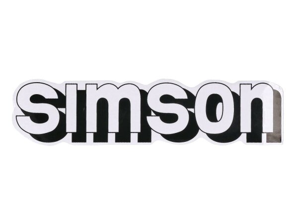Schriftzug Folie / Aufkleber Tank weiß, schwarz für Simson S51