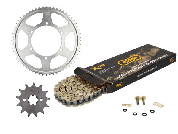 chain kit AFAM XS-Ring 13/60 teeth for Aprilia RS125 11-, RS4 125 11-, Tuono 125 17-