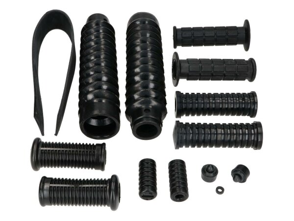 frame, gearshift, kick starter, handlebar, front fork rubber parts set 14-piece for Simson S50, S51, S70