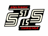 logo foil / sticker S51 Elektronik black-red 2 pieces for...