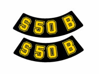 logo foil / sticker S50 B black-yellow 2 pieces for...