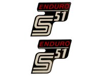 logo foil / sticker S51 Enduro black-red 2 pieces for...