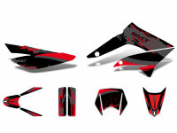 Dekor / Sticker Kit schwarz-rot-grau matt für Gilera...