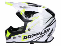 Helm Motocross Doppler Off-Road weiß / gelb /...