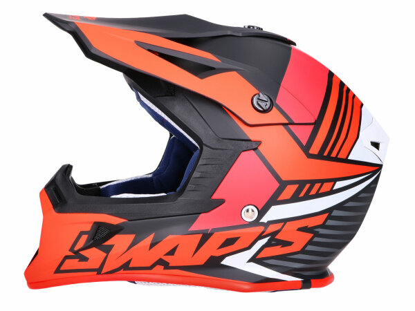 helmet Motocross SWAPS S818 matt black / red - size L (59-60)