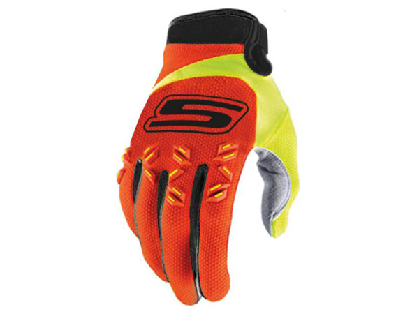 Handschuhe MX S-Line homologiert, orange / fluo-gelb - Größe S