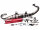 Auspuff Yasuni Carrera 10 rot für Peugeot liegend, Kissbee 50, Ludix, Pure, Streetzone 50, Speedfight 4