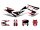 Dekor / Sticker Kit schwarz-weiß-rot matt für Gilera SMT 50 2018-