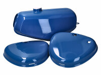 Benzintank und Seitendeckel Set blau für Simson S50,...