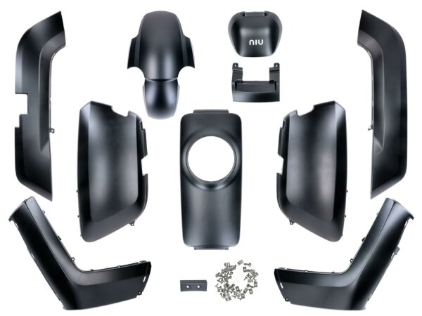 Verkleidungskit 10-teilig schwarz grundiert für NIU-N1, NQi-Sport