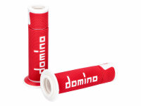 handlebar grip set Domino A450 on-road racing red / white...