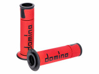 handlebar grip set Domino A450 on-road racing red / black...