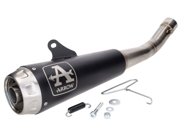 exhaust Arrow Pro-Race stainless steel black for Yamaha MT 125, YZF-R 125 4T Euro5 2020-